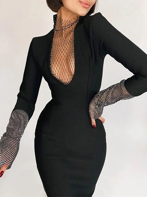 black sleeve dress